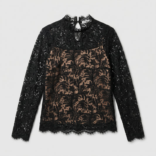Elegant Lace Mock Neck Top