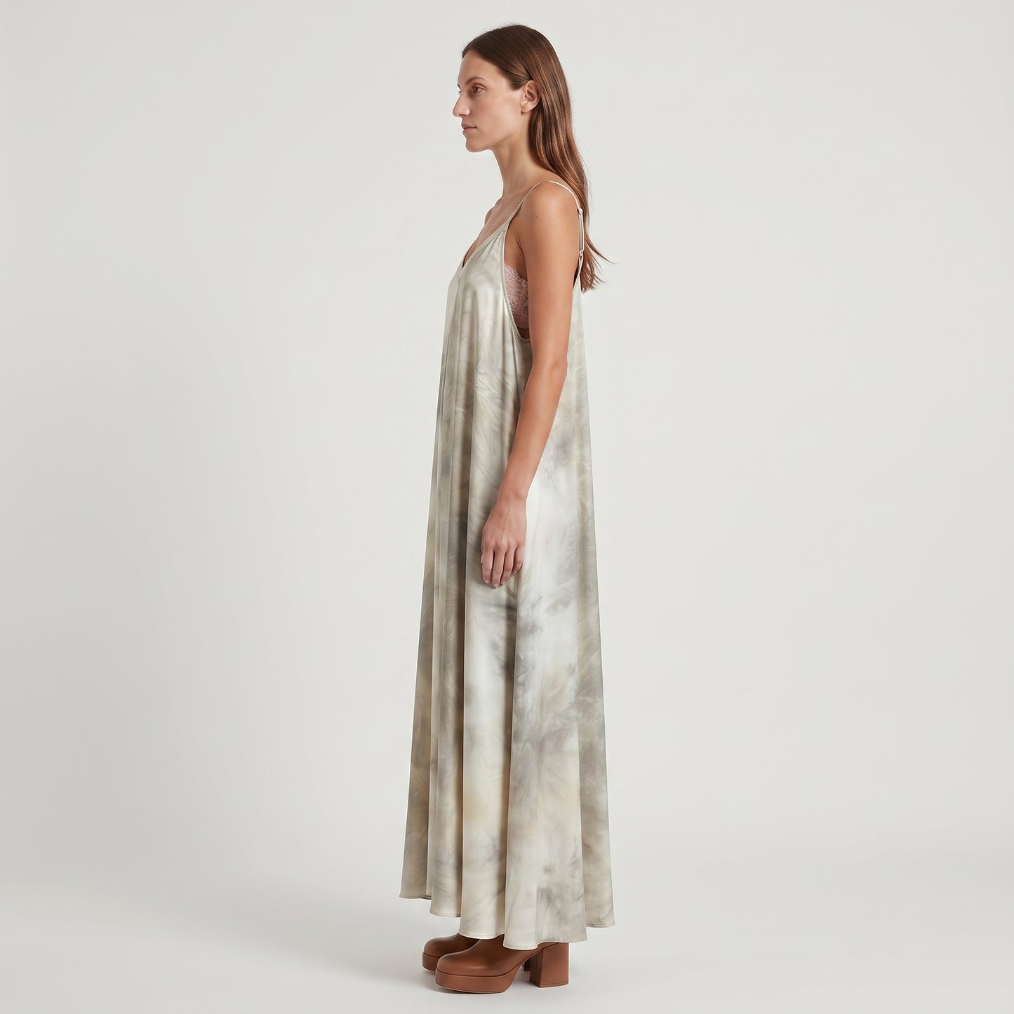 Abstract Print Maxi Slip Dress