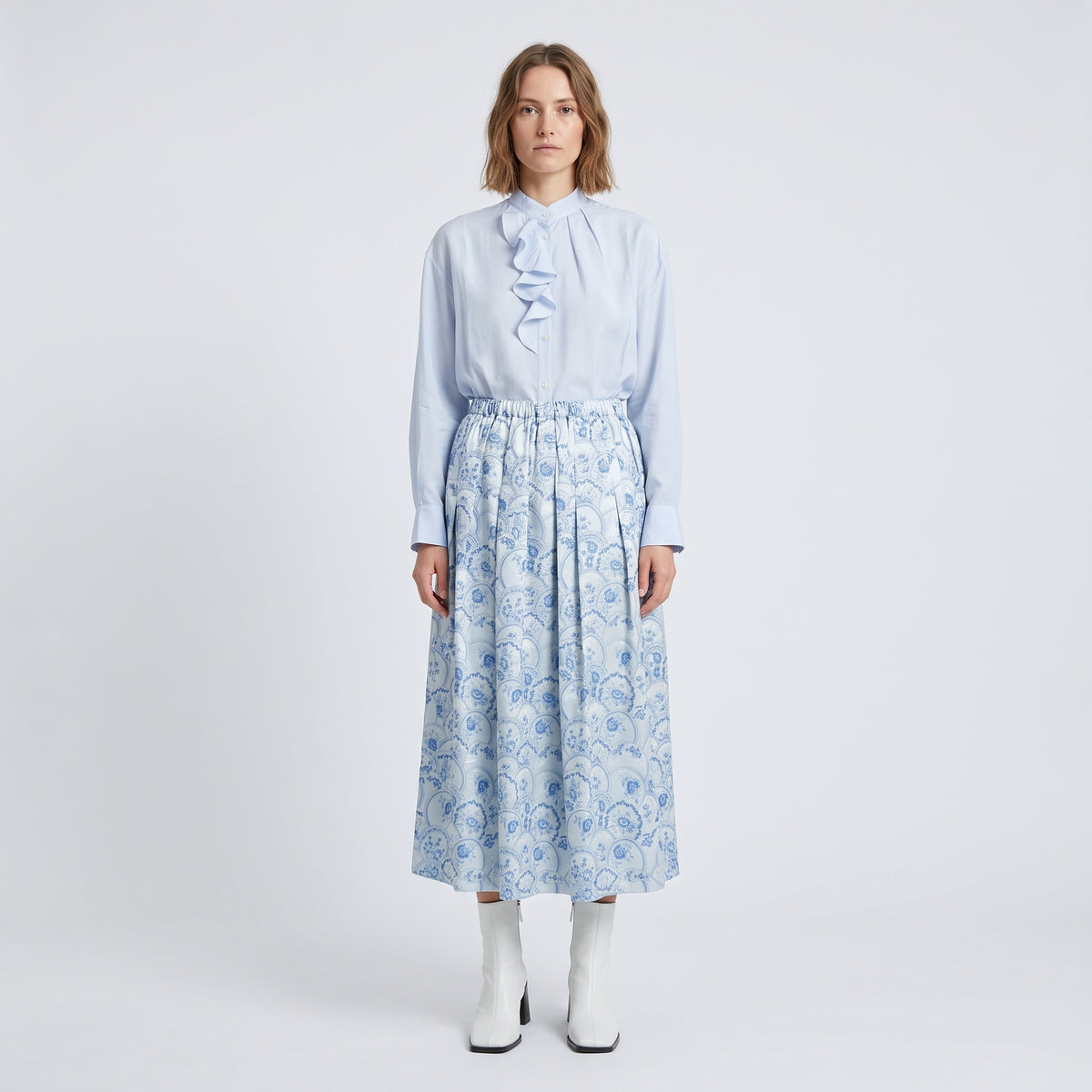 Floral Print A-Line Skirt