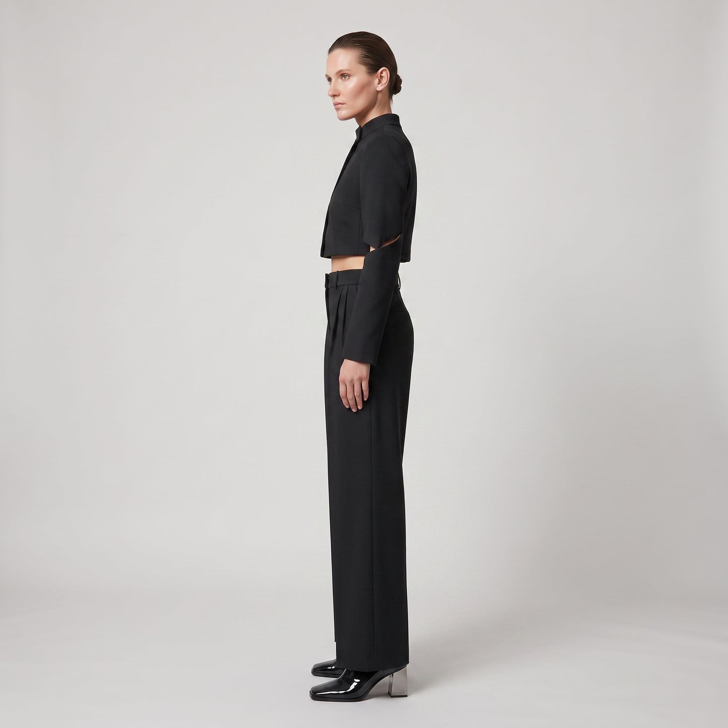 Tailored High-Rise Pleated Trousers