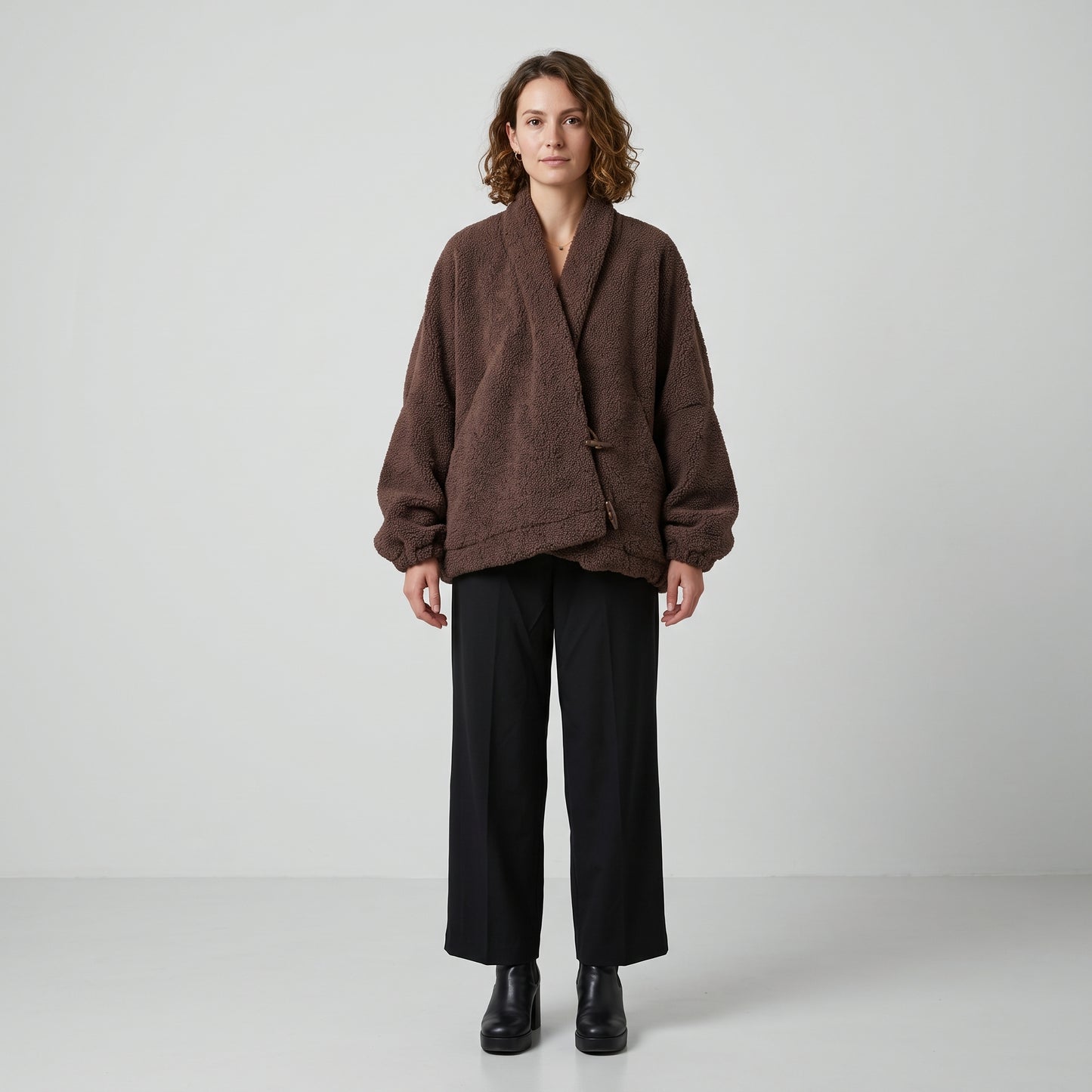Plush Shawl Collar Teddy Jacket