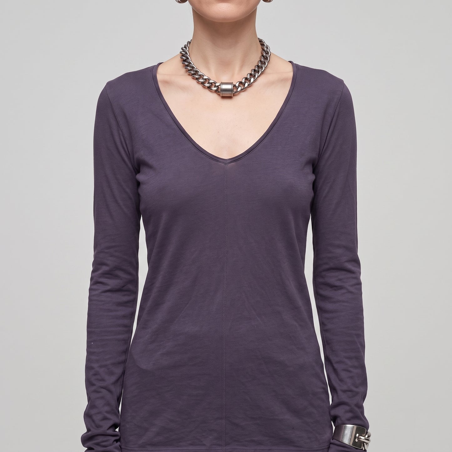Classic Purple V-Neck Top