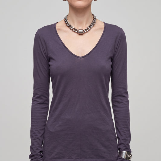 Classic Purple V-Neck Top