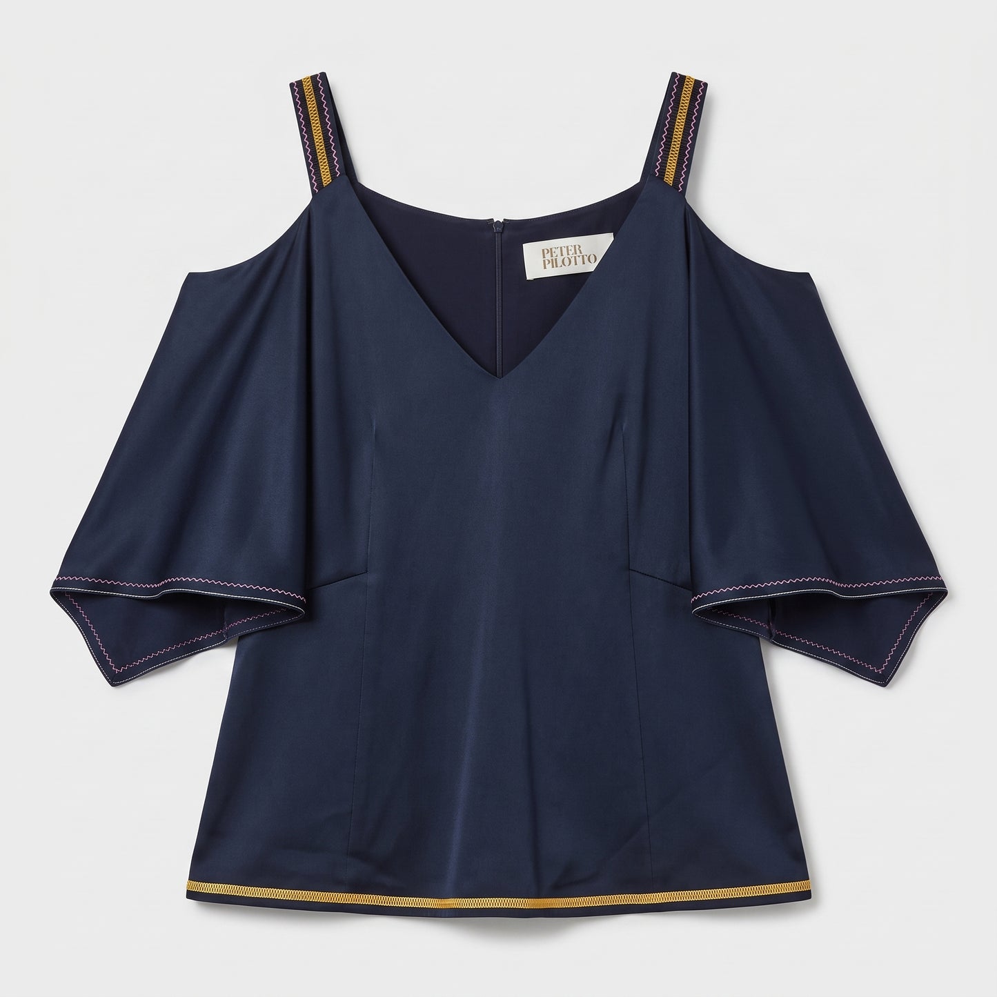 Cold Shoulder Embroidered Blouse