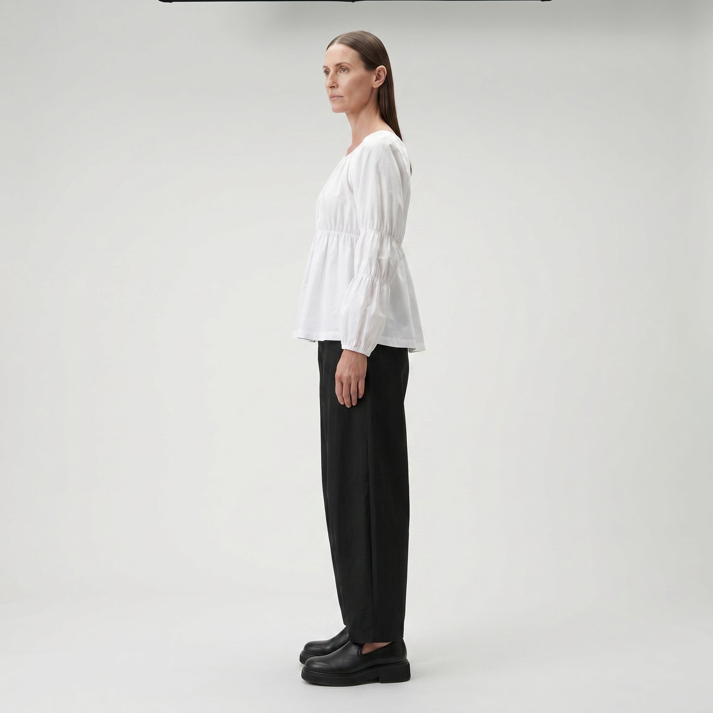 Gathered Waist Peplum Blouse