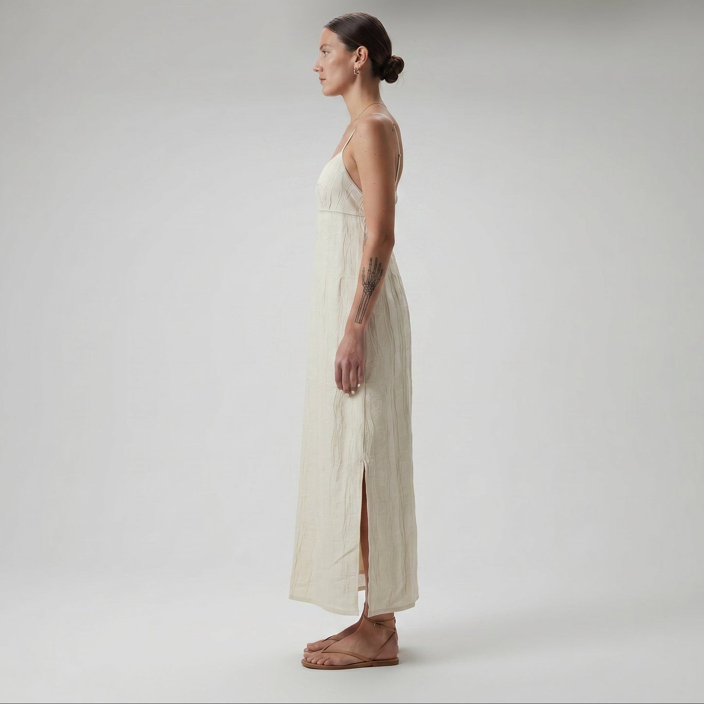 Textured V-Neck Slip Dress