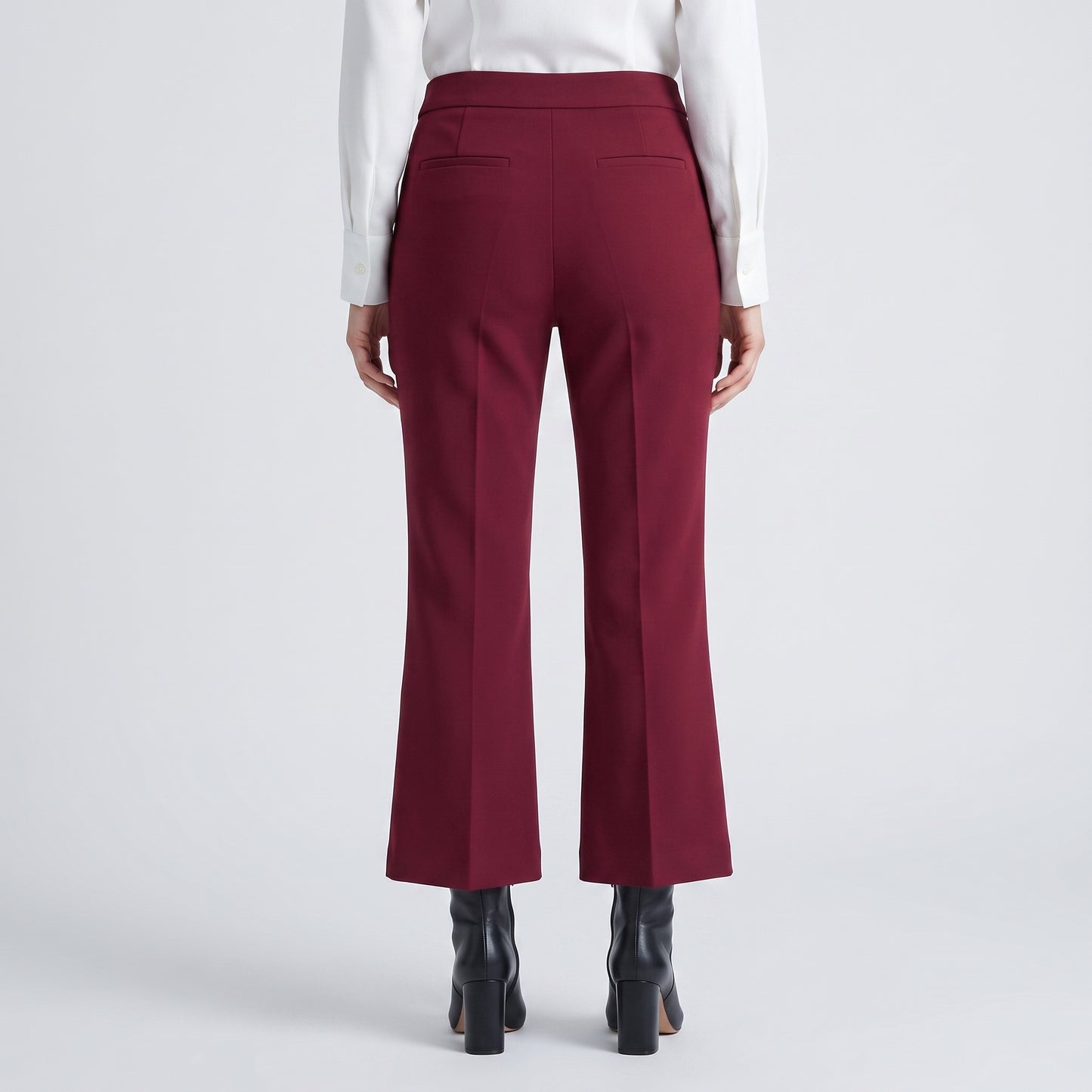 Tailored Burgundy Cropped Trousers