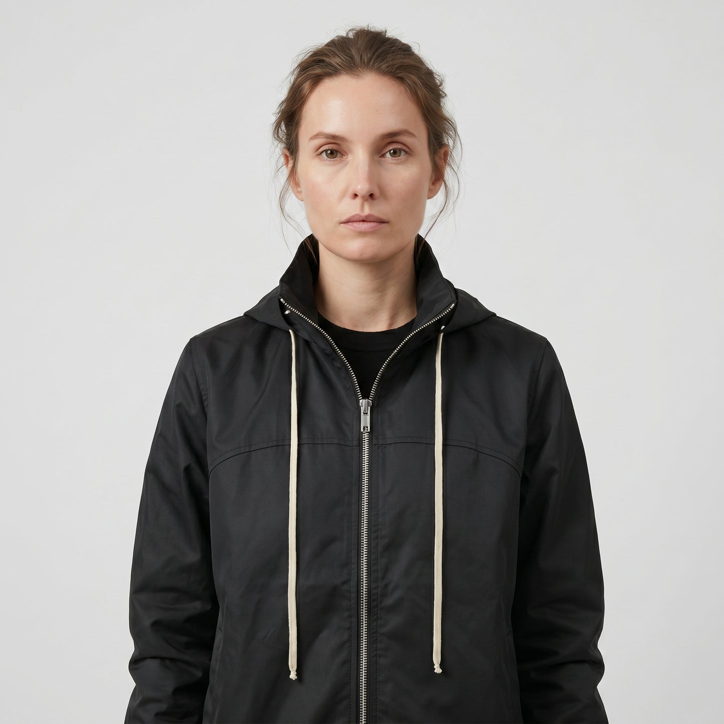 Minimalist Black Hooded Jacket