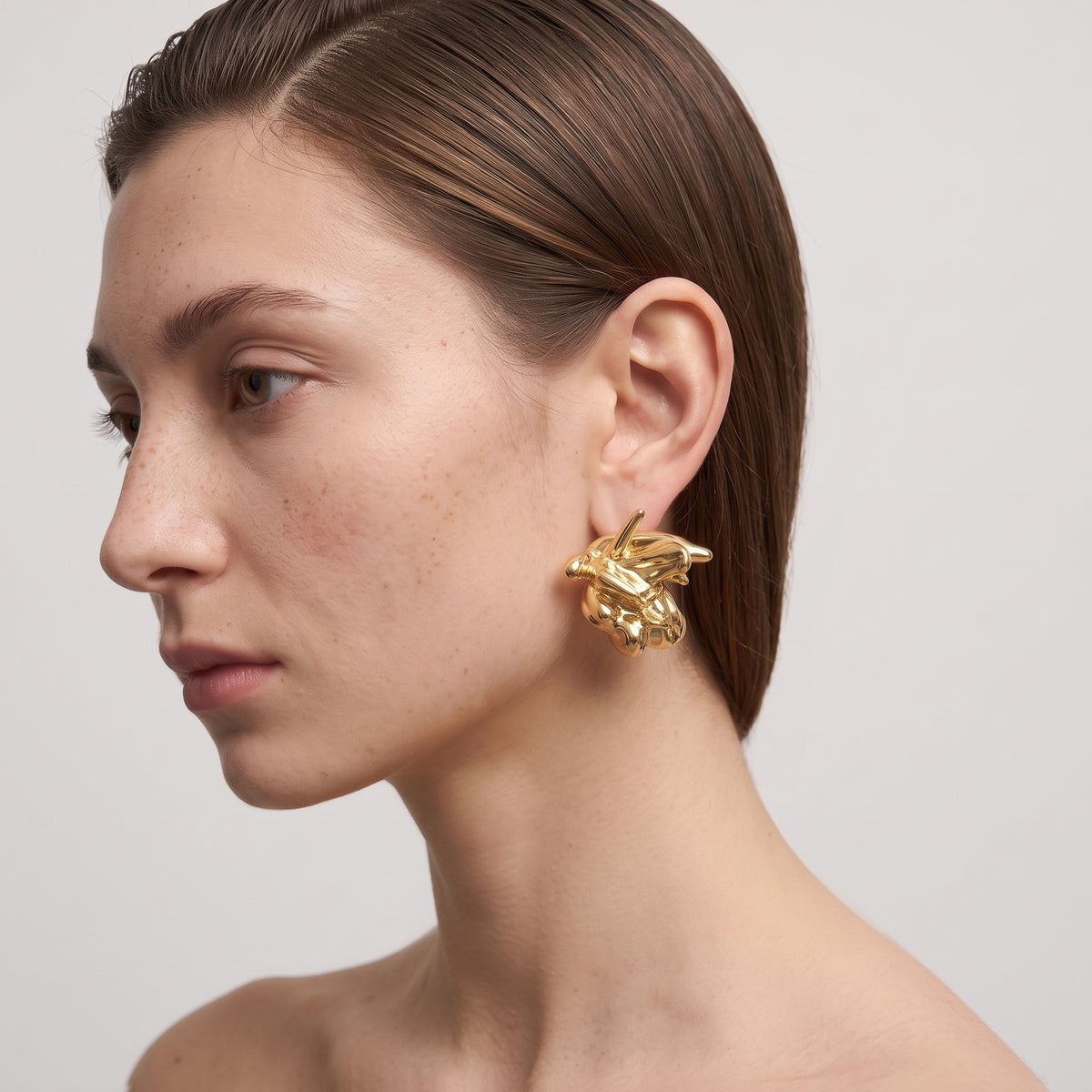 Sculptural Gold Liquid Ring