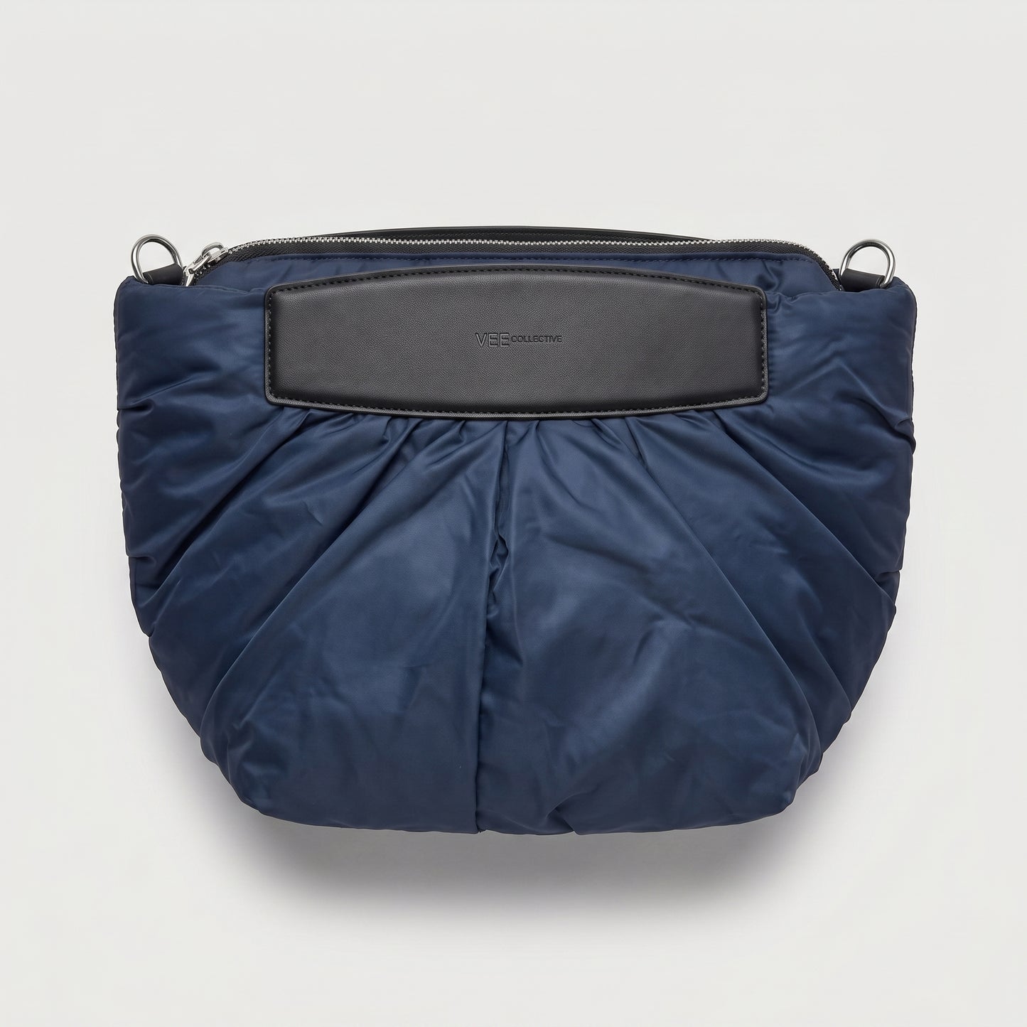 Quilted Ruched Nylon Clutch Bag