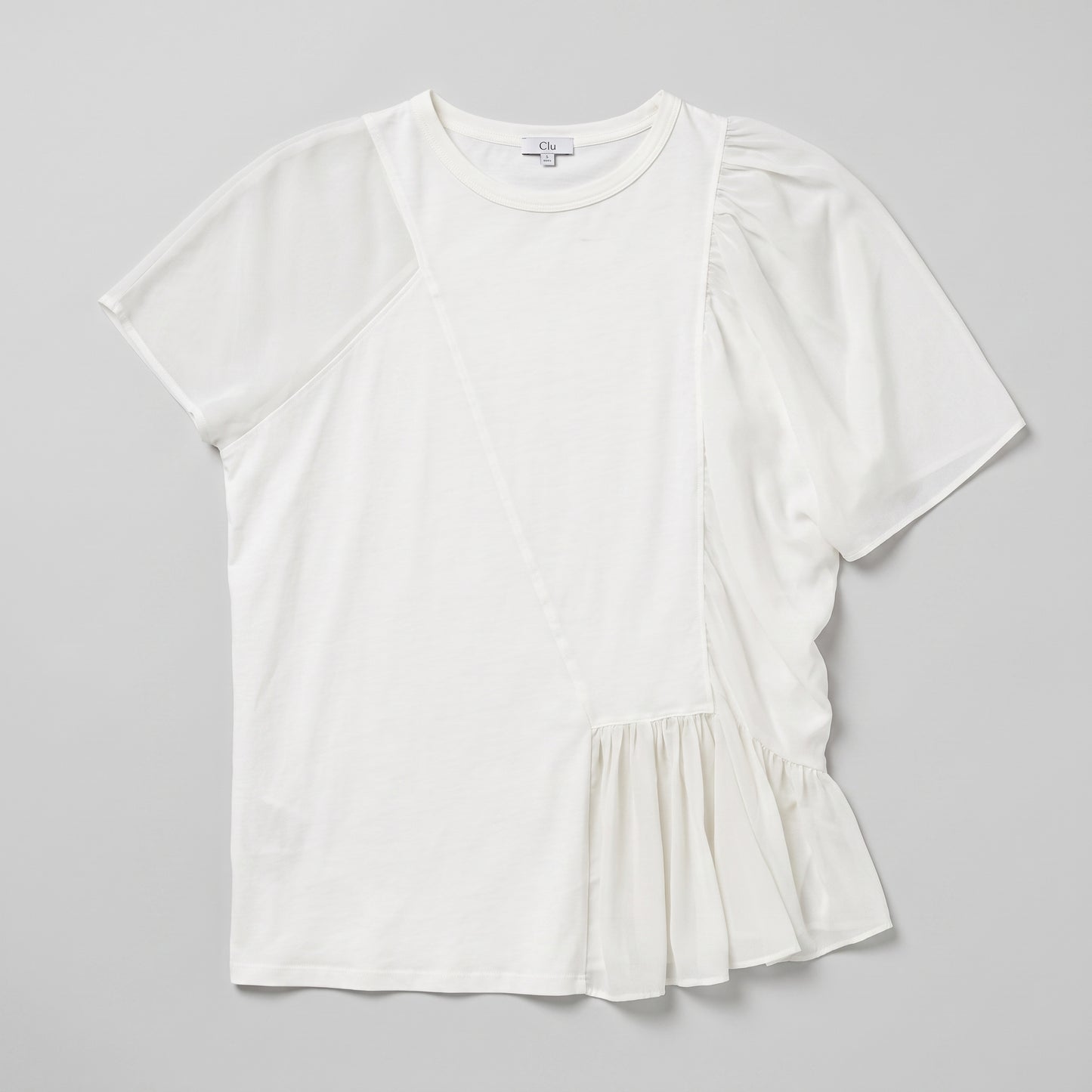 Asymmetric Ruffled Cotton Tee