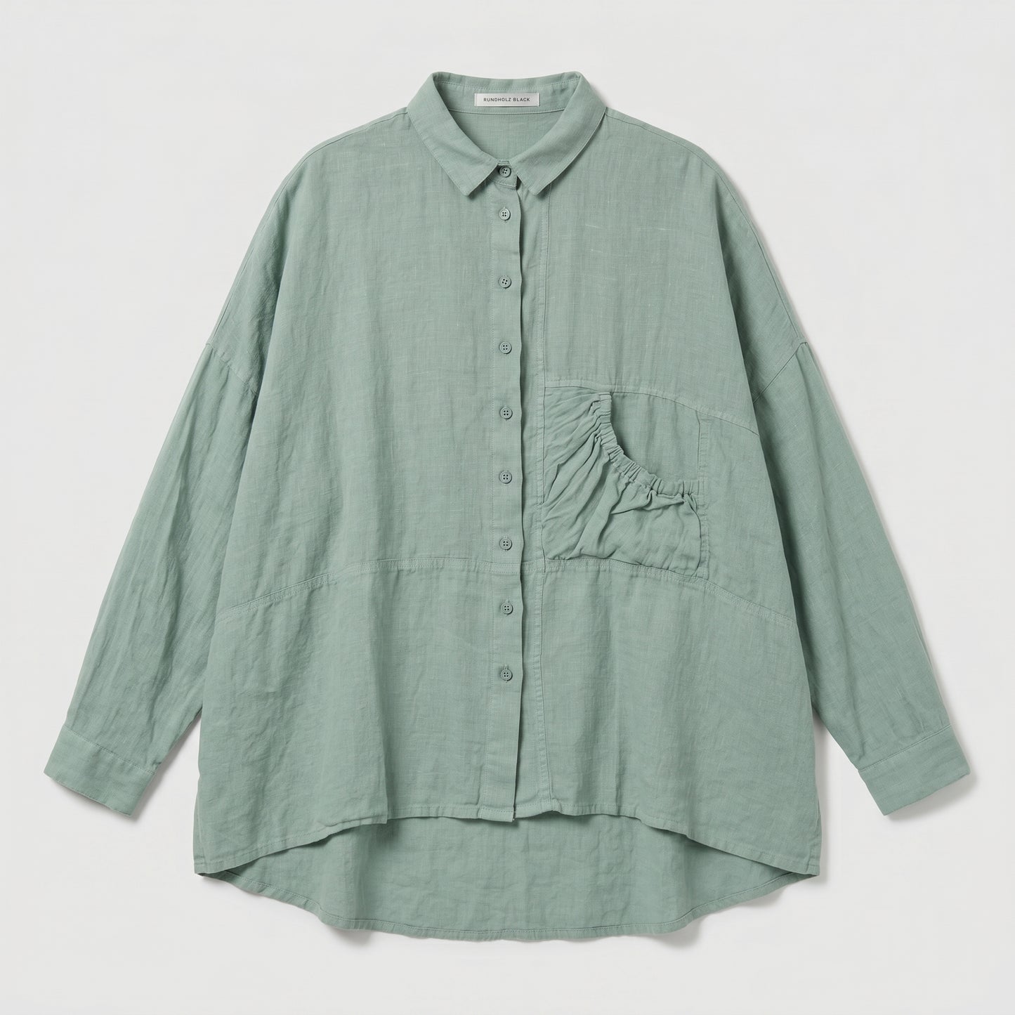 Oversized Sage Linen Shirt