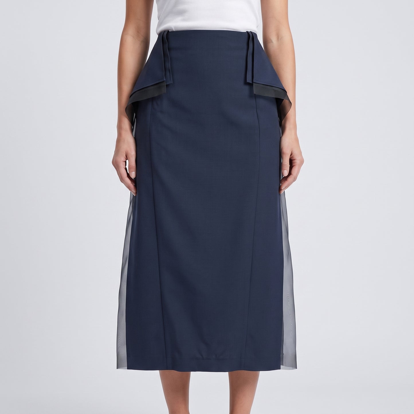Structured Layered Navy Skirt