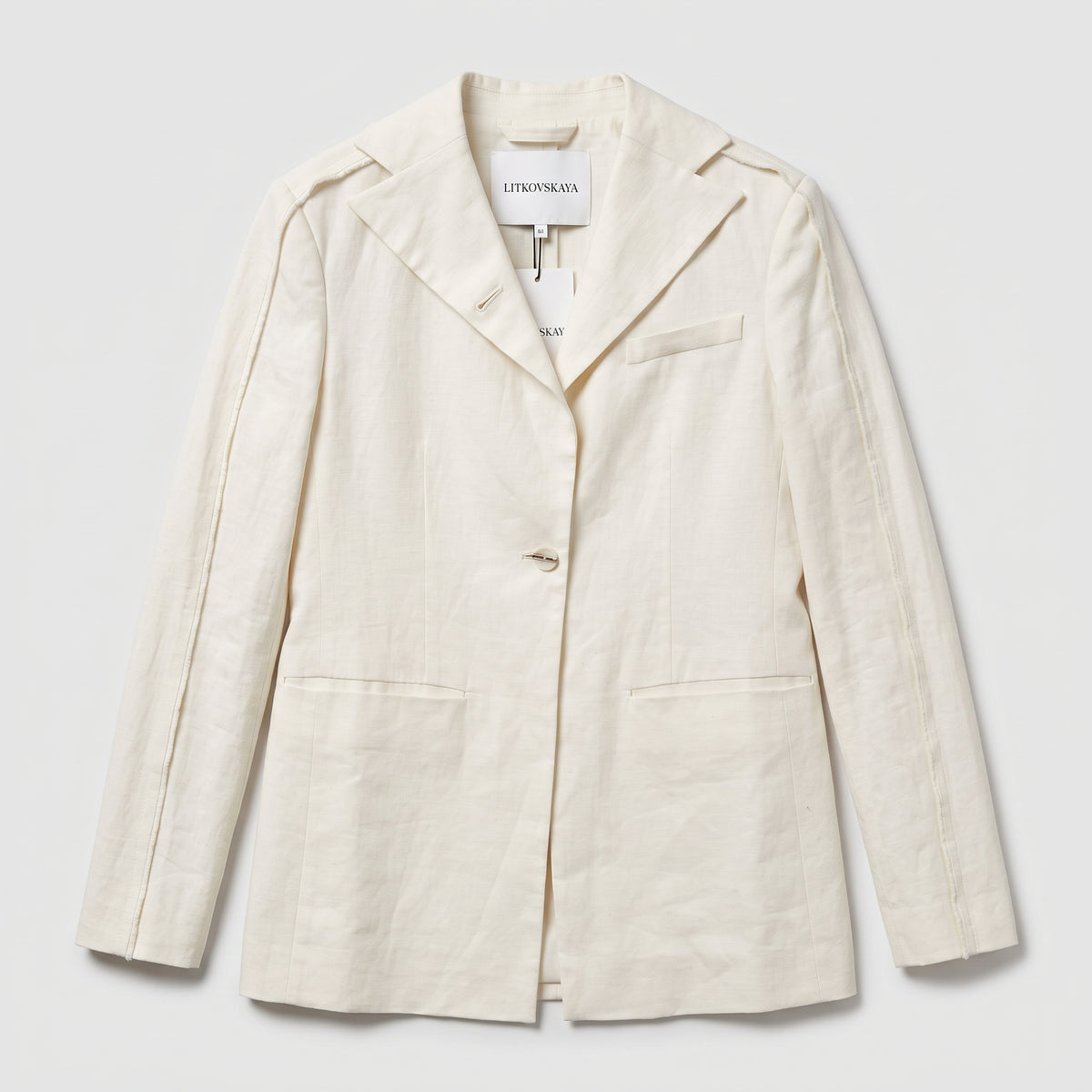 Tailored Off-White Linen Blazer