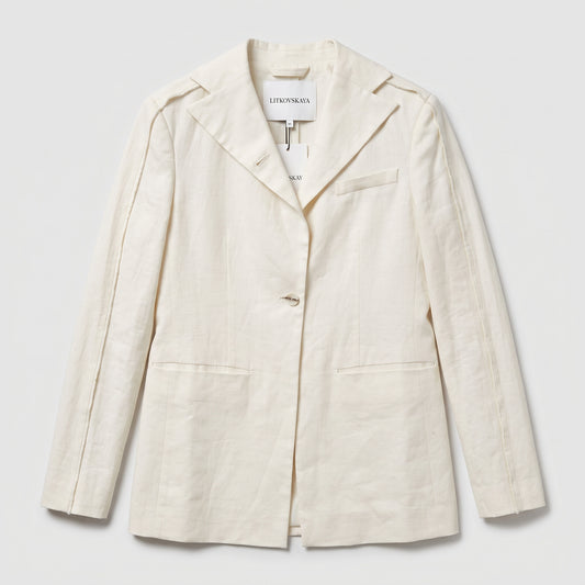 Tailored Off-White Linen Blazer