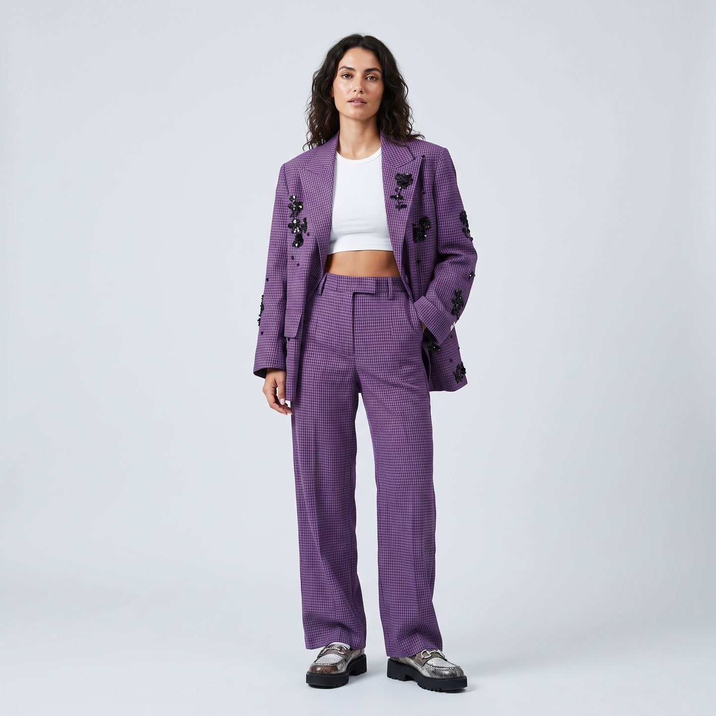 Check Pattern Tailored Trousers