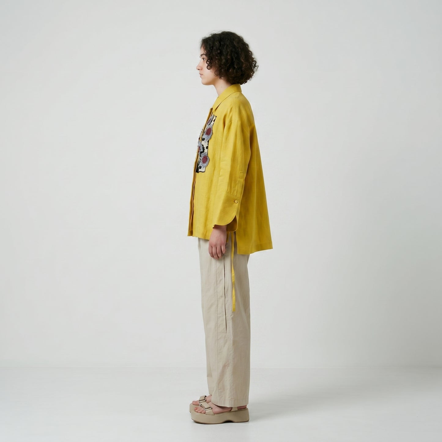 Embroidered Floral Linen Shirt