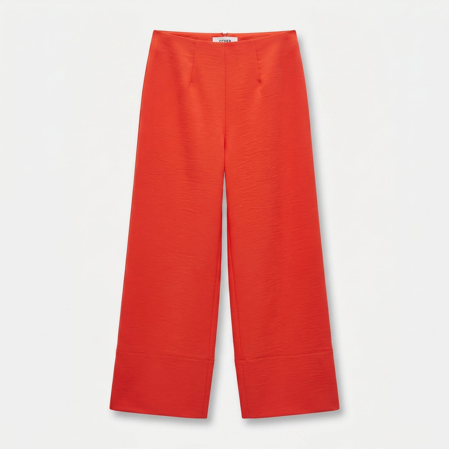 Red Wide Leg Tailored Trousers