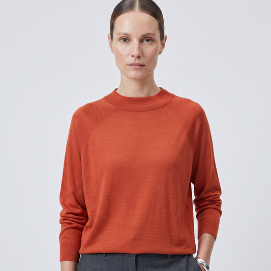 Rust Crew Neck Knit Sweater