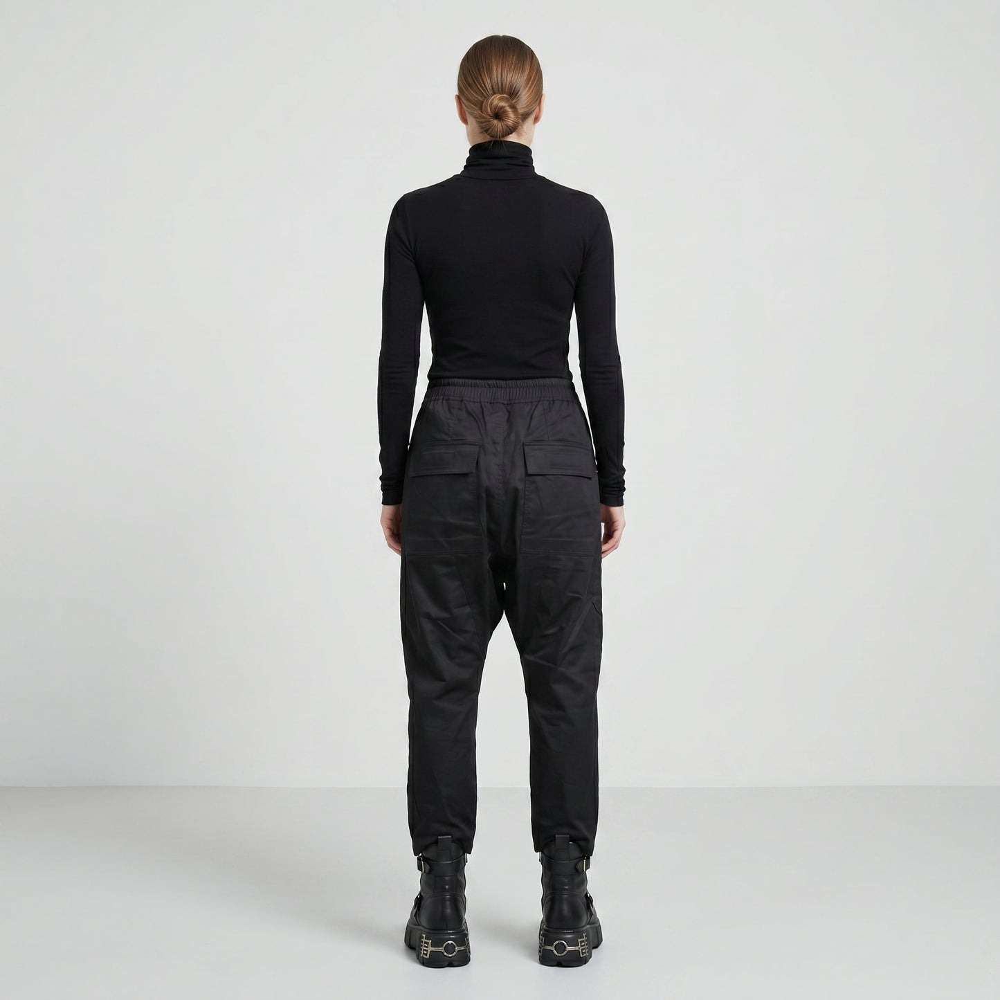 Minimalist Black Drawstring Trousers