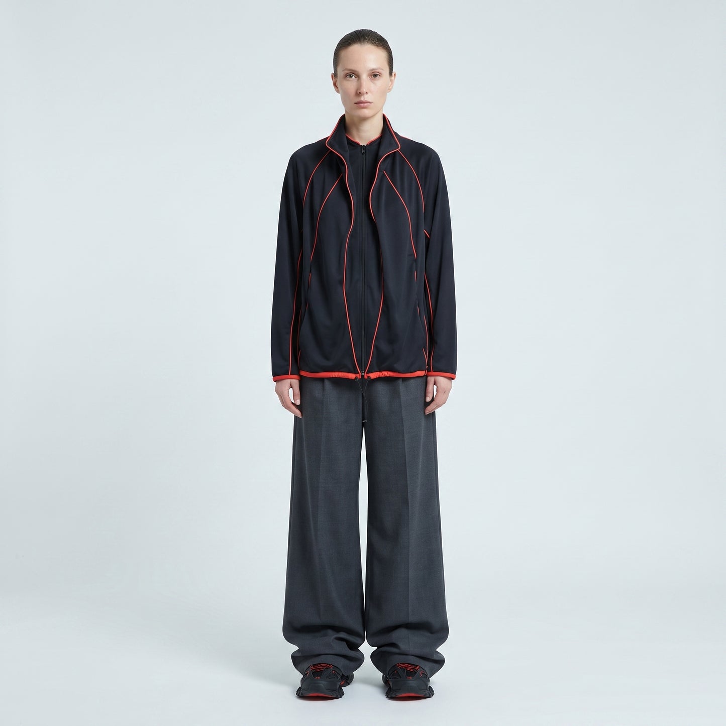 Piped Zip-Up Track Jacket