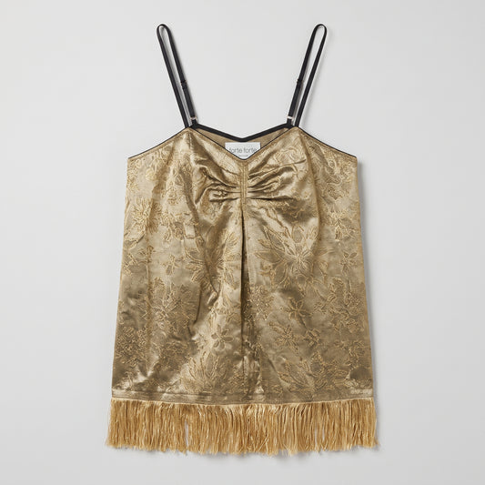 Metallic Floral Fringed Camisole
