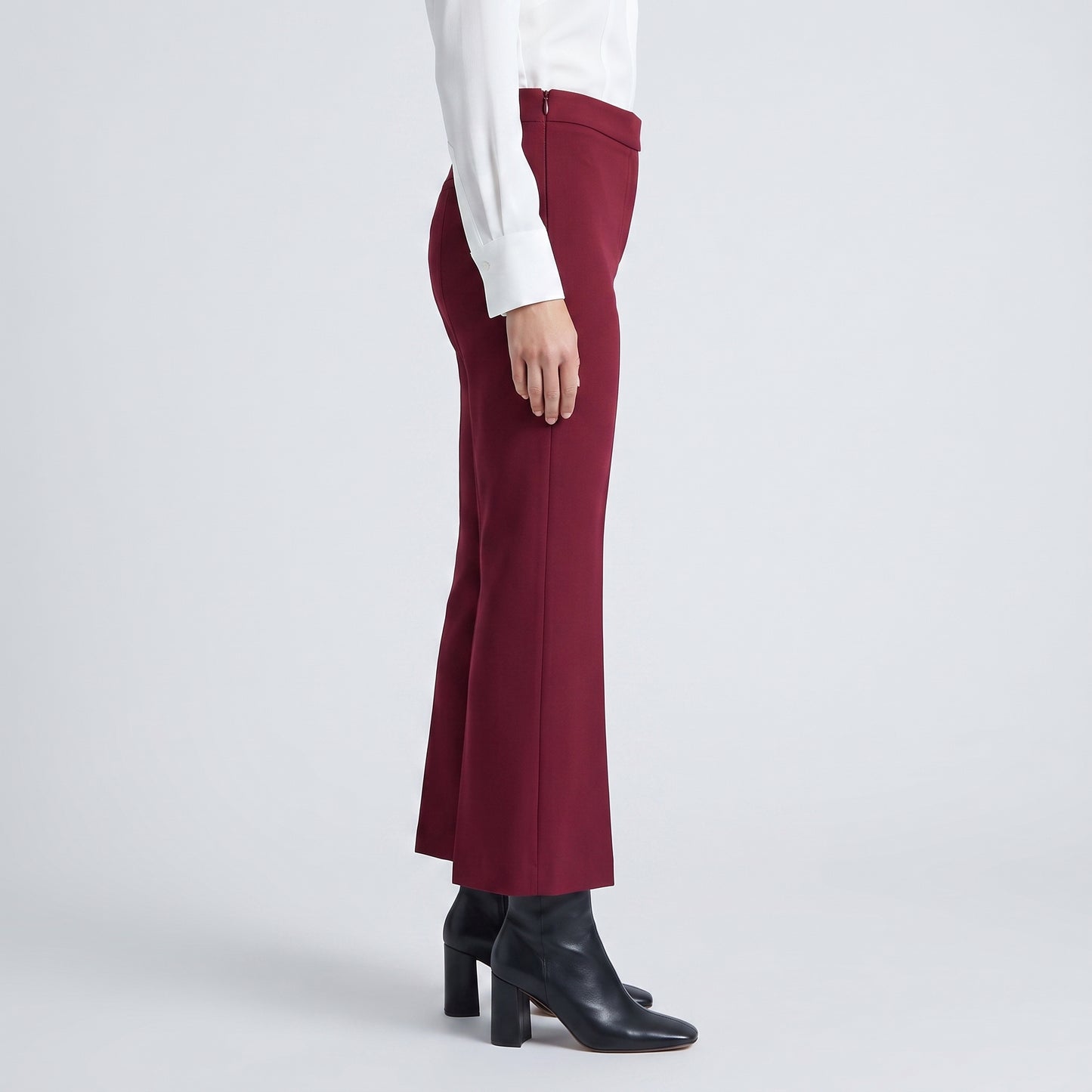 Tailored Burgundy Cropped Trousers