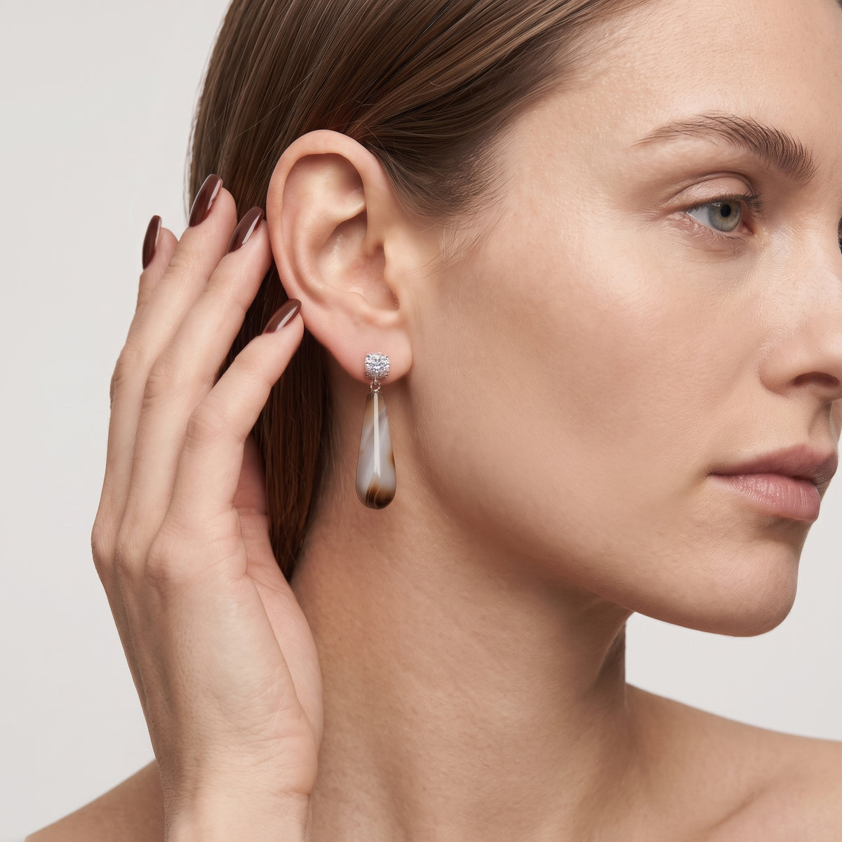 Stone Drop Crystal Earrings