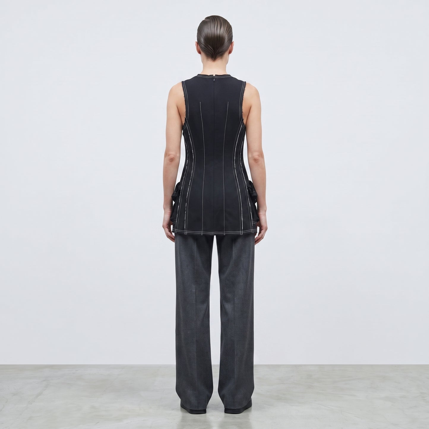 Structured Contrast Stitch Utility Vest