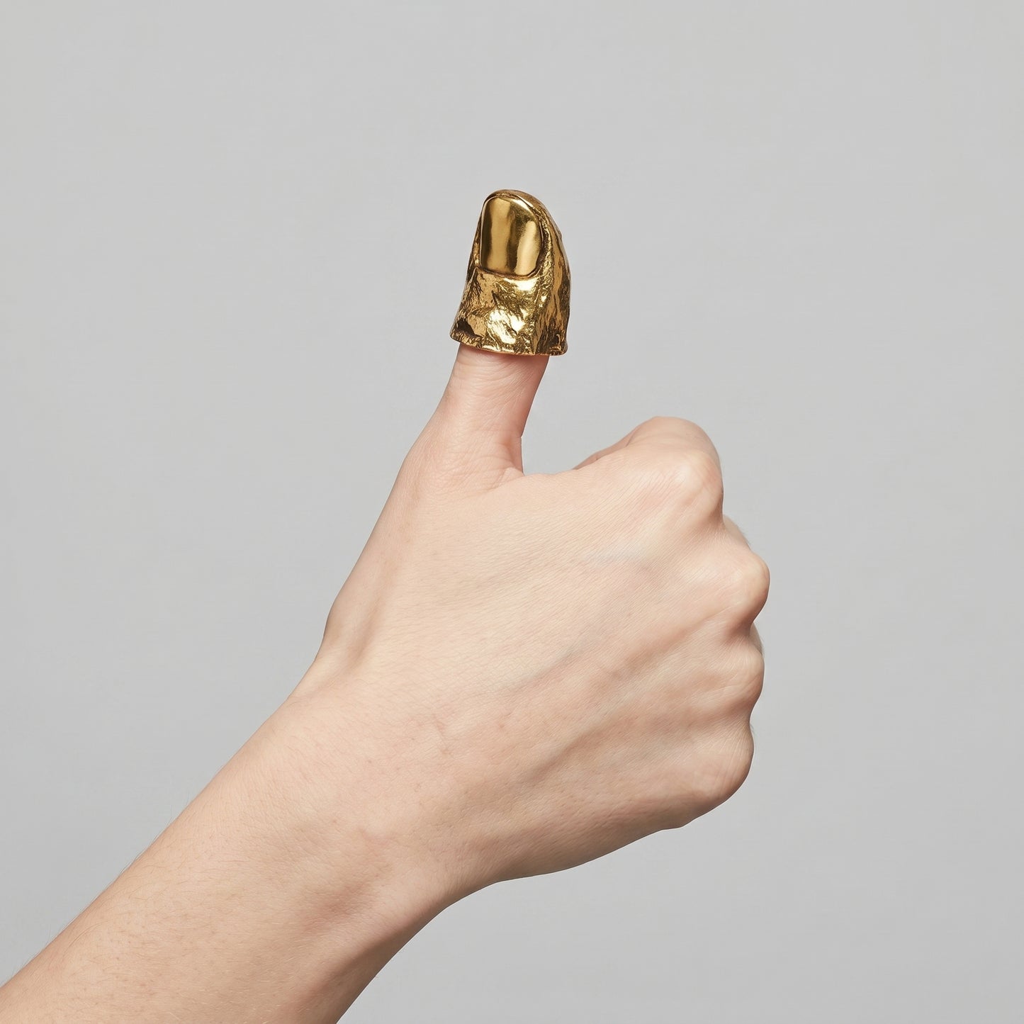Sculptural Textured Gold Statement Ring