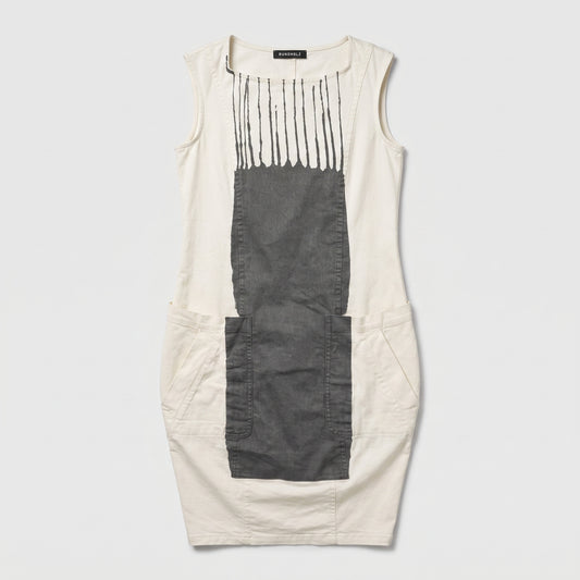 Abstract Print Sleeveless Dress