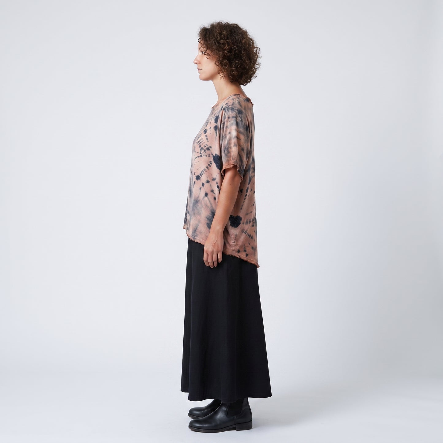 Distressed Tie-Dye Cotton Tee