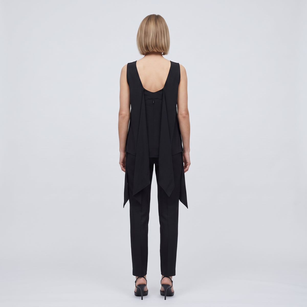 Sleeveless Tailored V-Neck Top