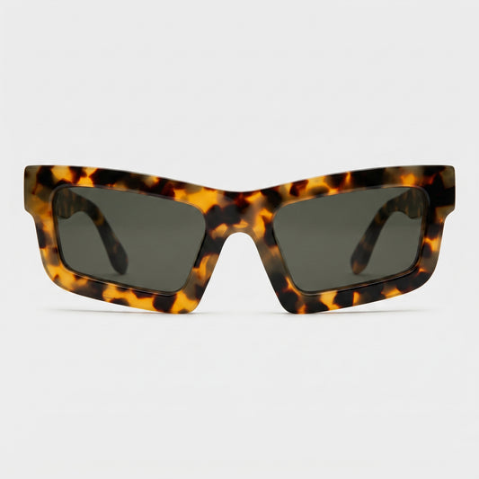 Bold Tortoiseshell Angular Sunglasses