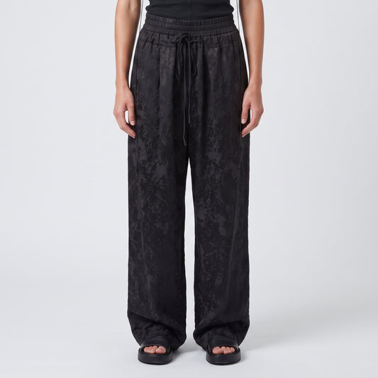 Textured Drawstring Relaxed Trousers