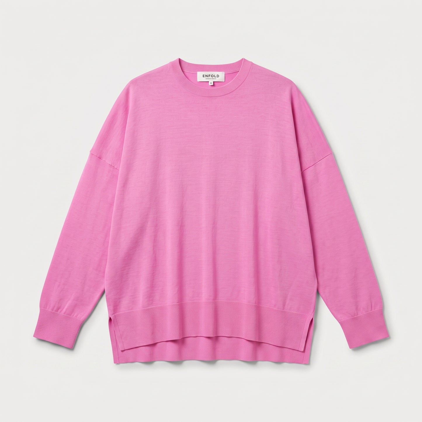 Vibrant Pink Crewneck Knit Sweater