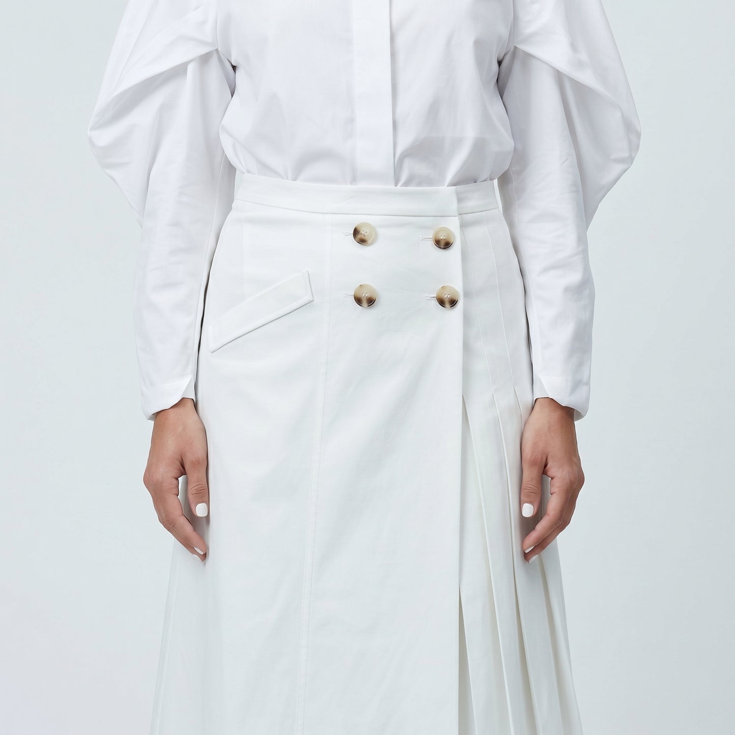 Asymmetrical Pleated Midi Skirt