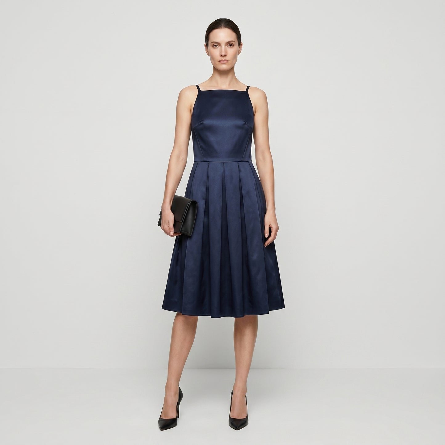 Elegant Pleated Halter Dress