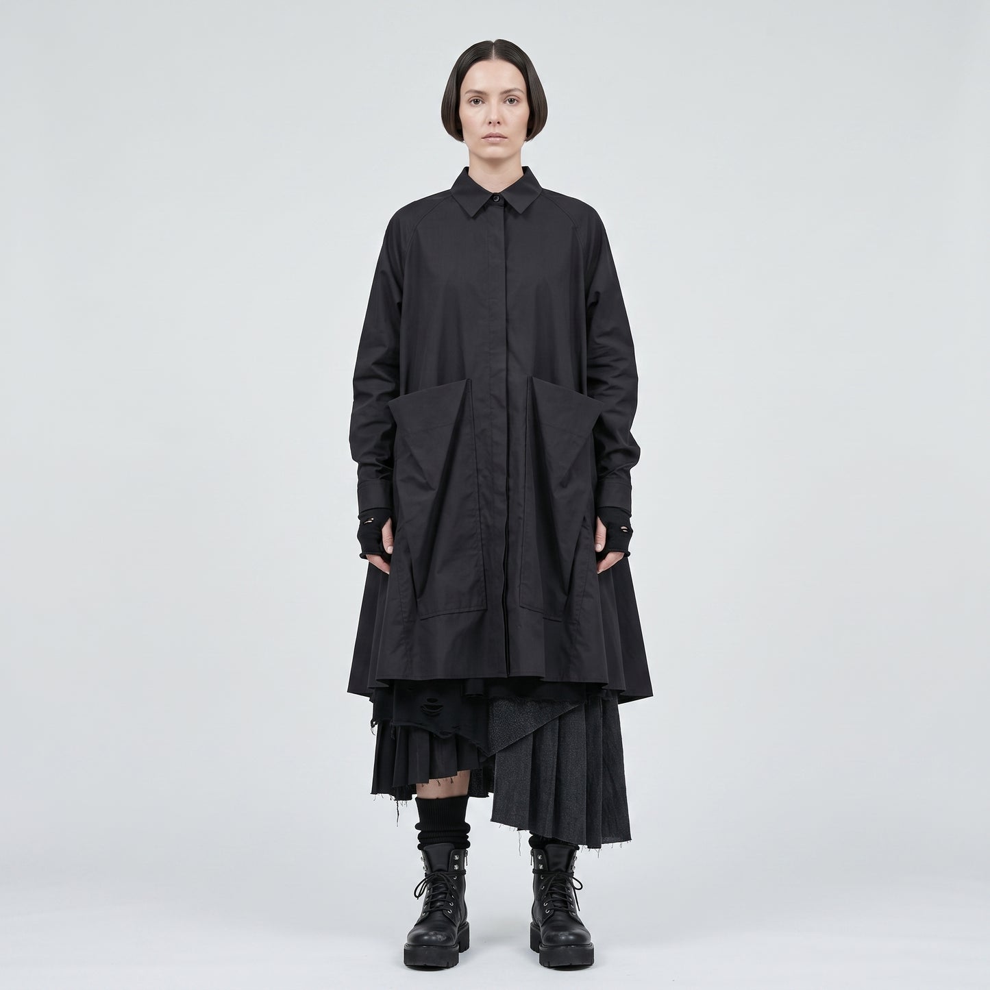 Oversized Utility Shirt Tunic
