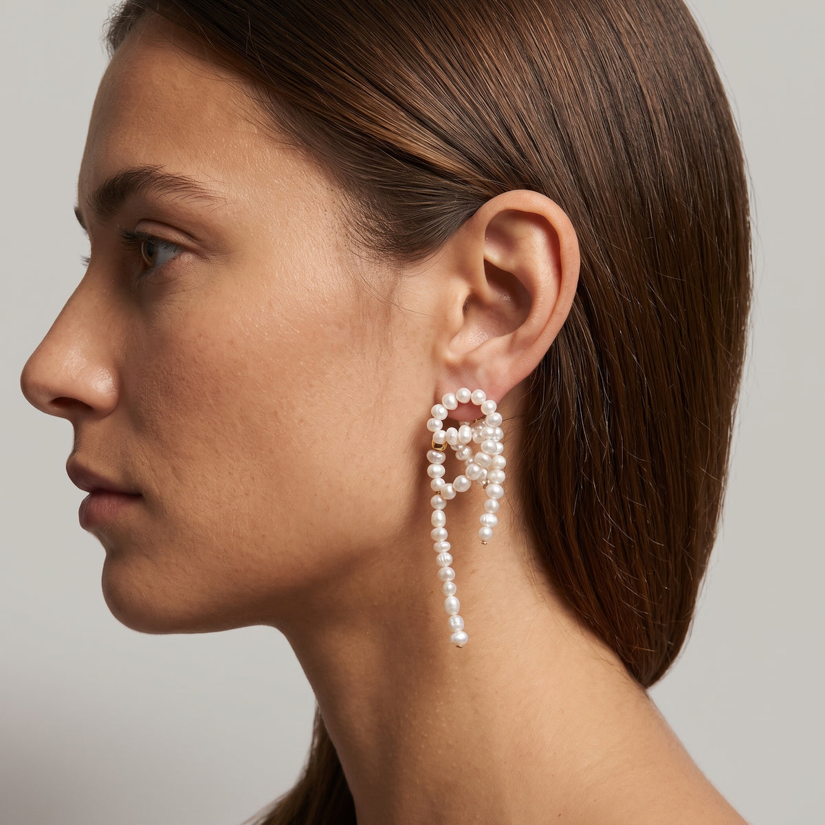 Sculptural Pearl Drop Earrings