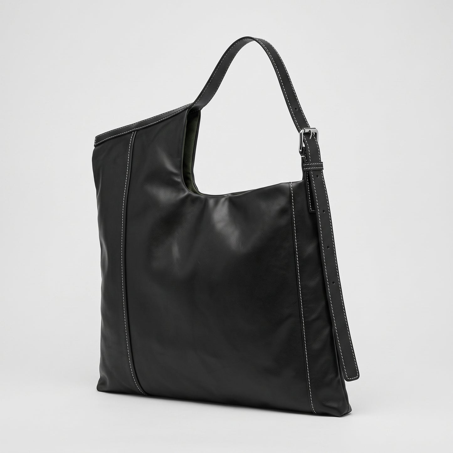 Asymmetrical Leather Shoulder Bag