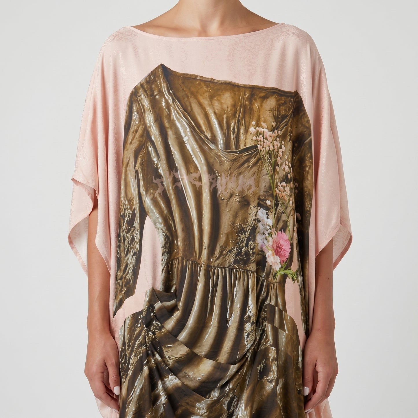 Trompe L'oeil Draped Oversized Top