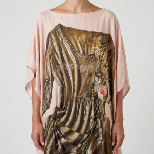 Trompe L'oeil Draped Oversized Top