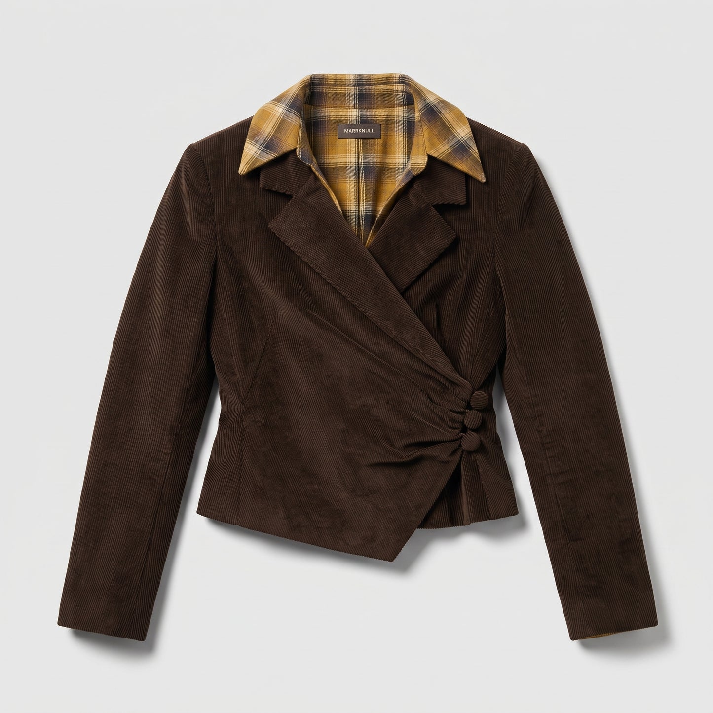Structured Corduroy Wrap Jacket