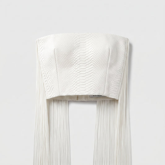 Structured Fringed Bandeau Top