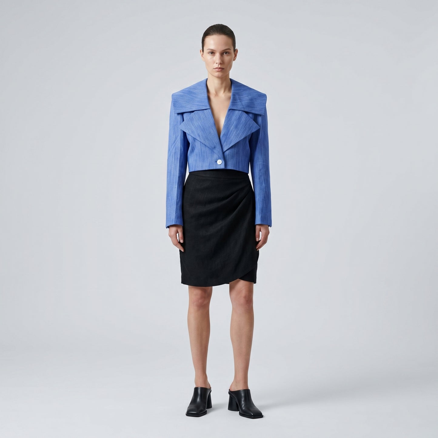 Structured Cropped Lapel Jacket