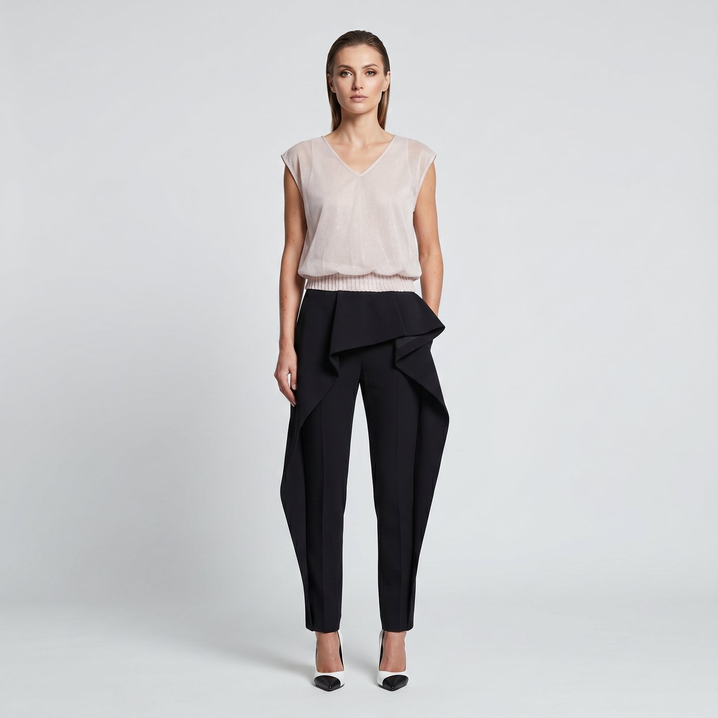 Pink Shimmer Sleeveless Blouse