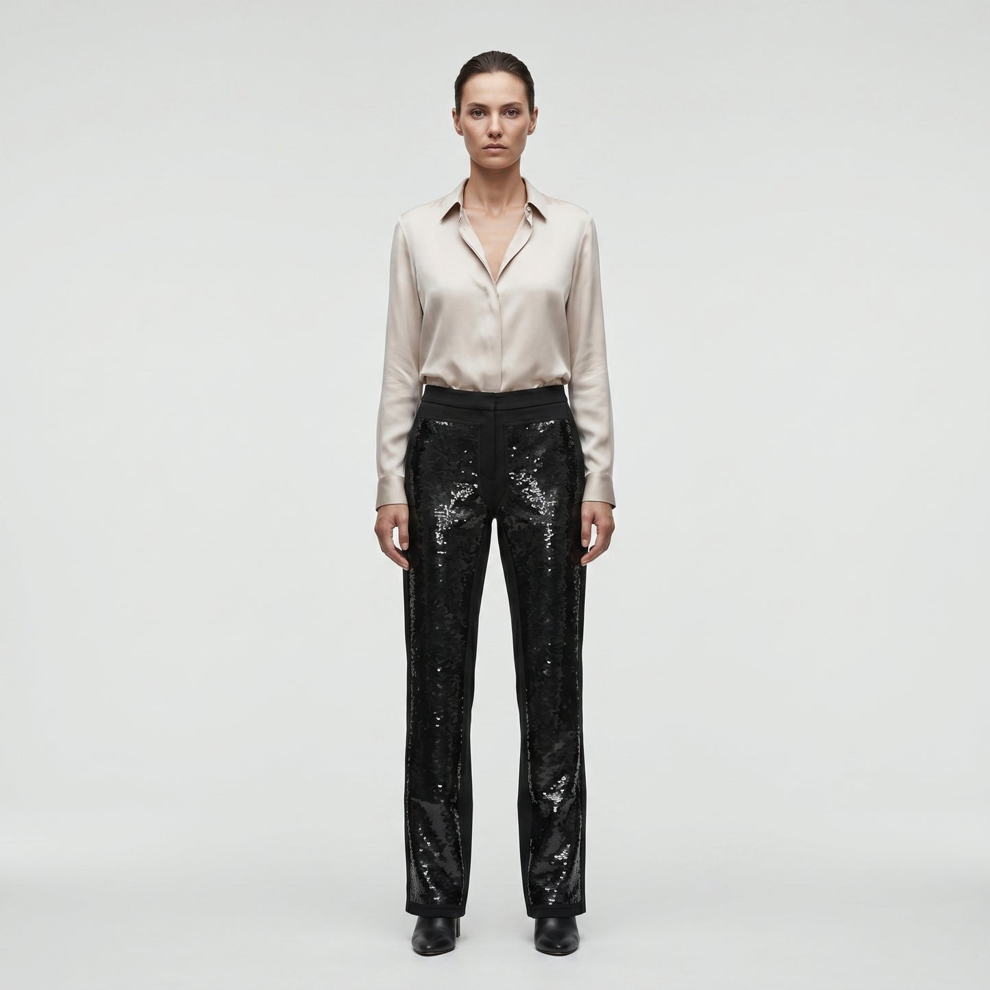 Sequin Panelled Tailored Trousers