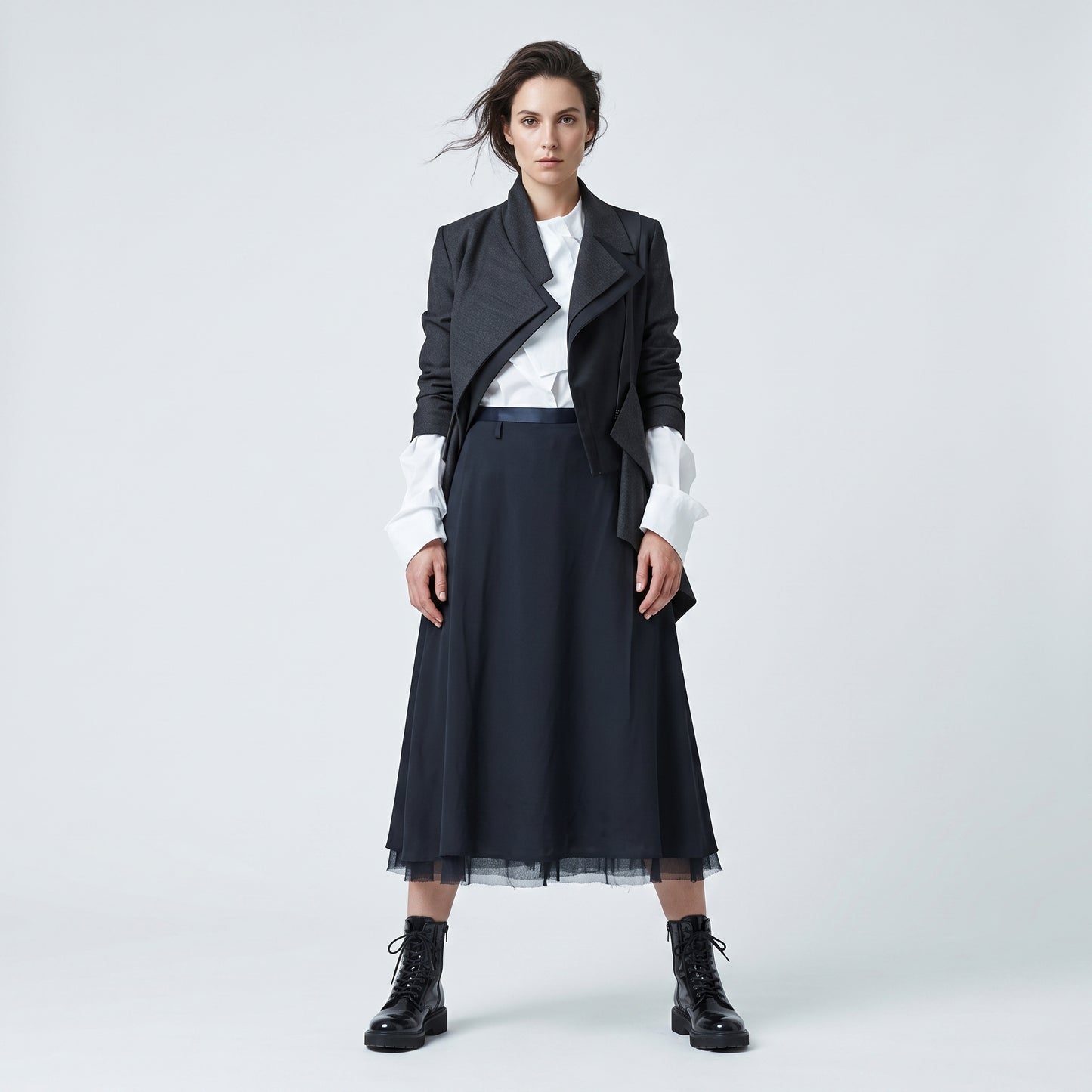 Minimalist A-Line Midi Skirt