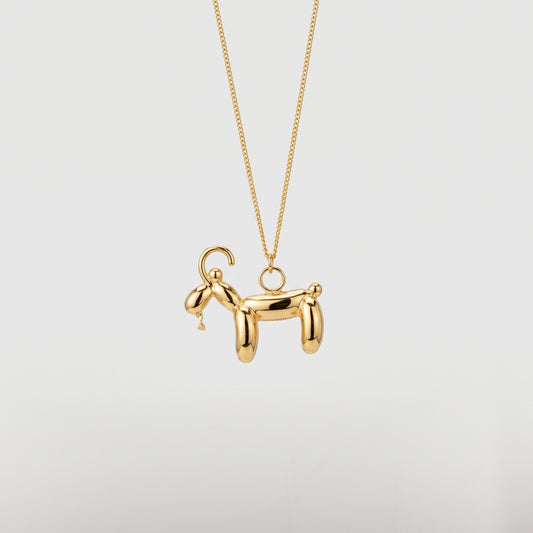 Gold Balloon Animal Pendant Necklace